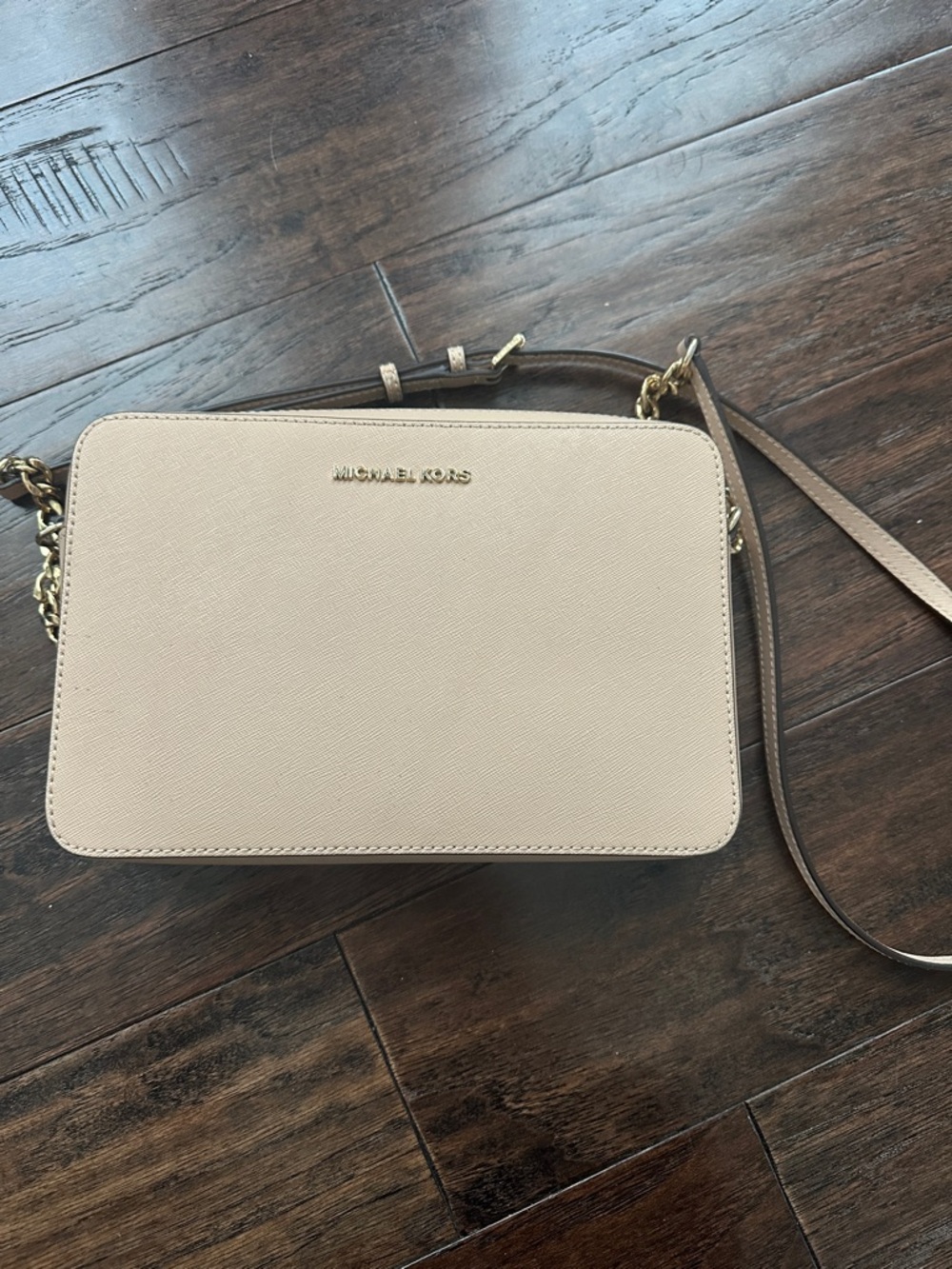 Michael Kors Beige Saffiano Leather Crossbody